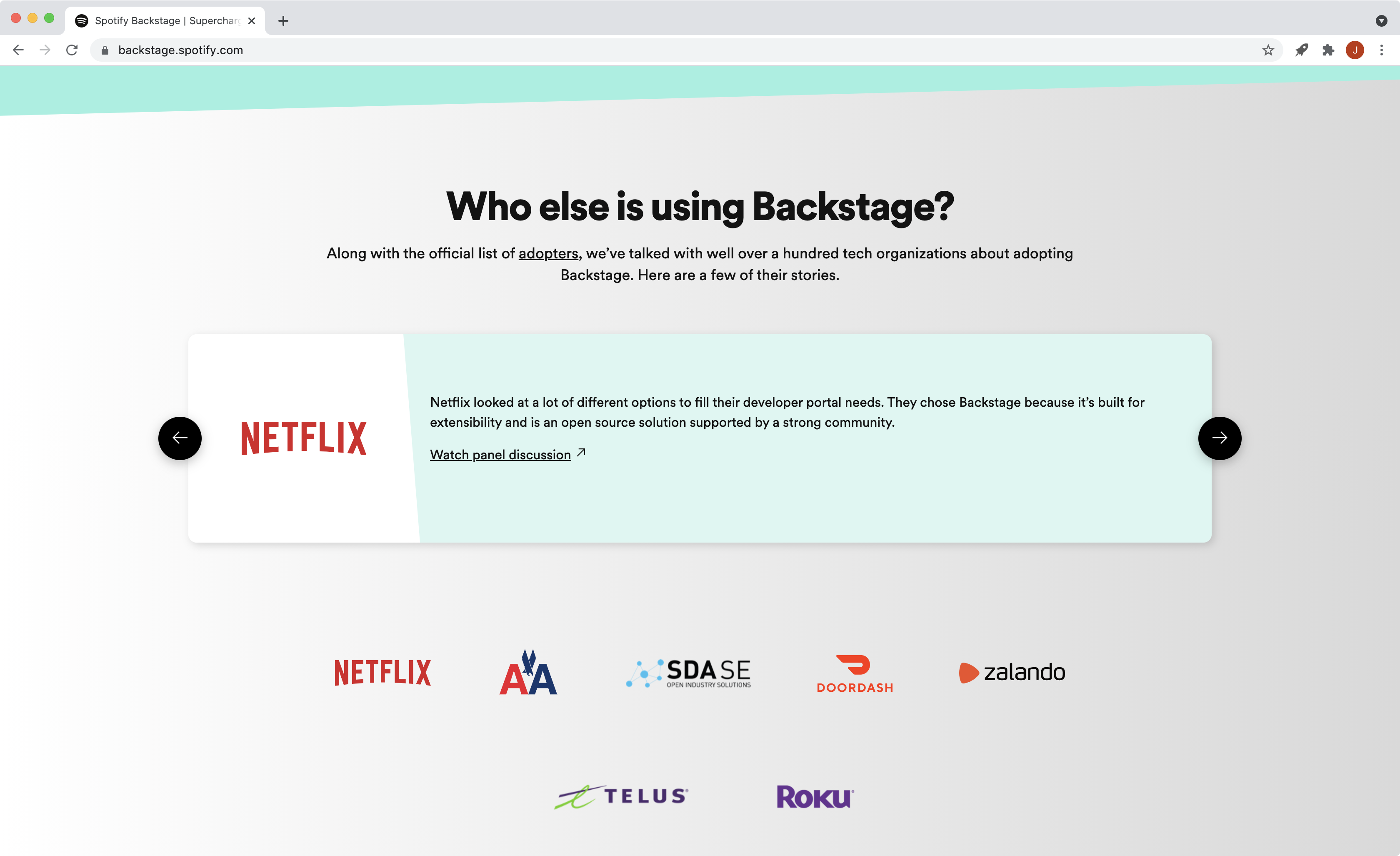 Who else is using Backstage? Netflix, Zalando, TELUS, DoorDash, more